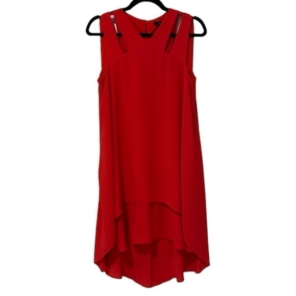 New BCBG MaxAzria Kristi Layered Red Dress Cutout Size XS - Picture 5 of 11